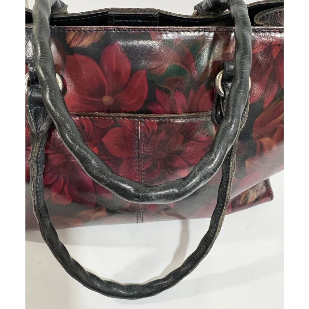 Patricia Nash Women's Leather Primrose Rustic Mums Satchel Bag Adjustable Strap